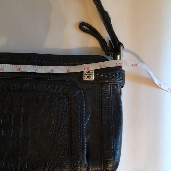 𝅺Brighton black leather square classic shoulder bag. - Picture 10 of 12